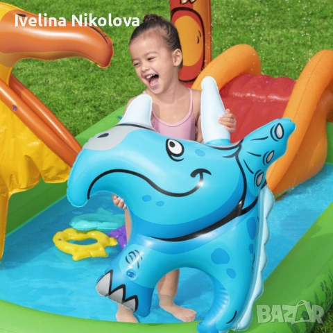 Водна площадка Bestway Jurassic 53160 – Детски мини аквапарк с пързалка и пръскачки, снимка 7 - Надуваеми играчки - 54483610