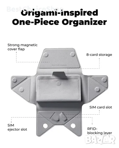 MOFT MagSafe портфейл за 8 карти с RFID блокиране и механизъм за издърпване + магнитна стойка, снимка 9 - Калъфи, кейсове - 55354963