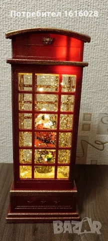 Телефонна червена кабина Konstsmide  с Дядо Коледа с LED осветление и 8 Коледни мелодии., снимка 11 - Декорация за дома - 55076623