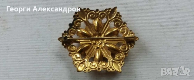3 Старинни РАЗКОШНИ СЪВЕТСКИ ПОЗЛАТЕНИ БРОШКИ с КАМЪНИ и МАРКИРОВКИ, снимка 3 - Антикварни и старинни предмети - 55286884