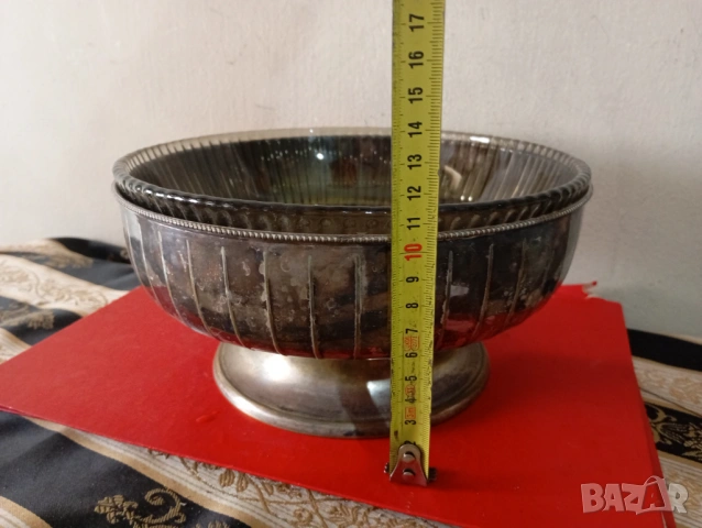 Посребрена купа,фруктиера арт деко , снимка 2 - Други ценни предмети - 54038020