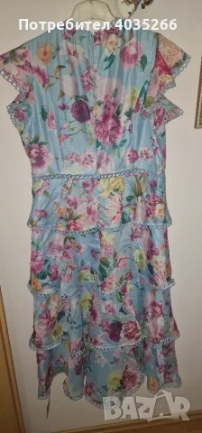 Coast Lace Trim Tiered Organza Midi Dress, eu 18, xl-xxl, снимка 5 - Рокли - 55477447