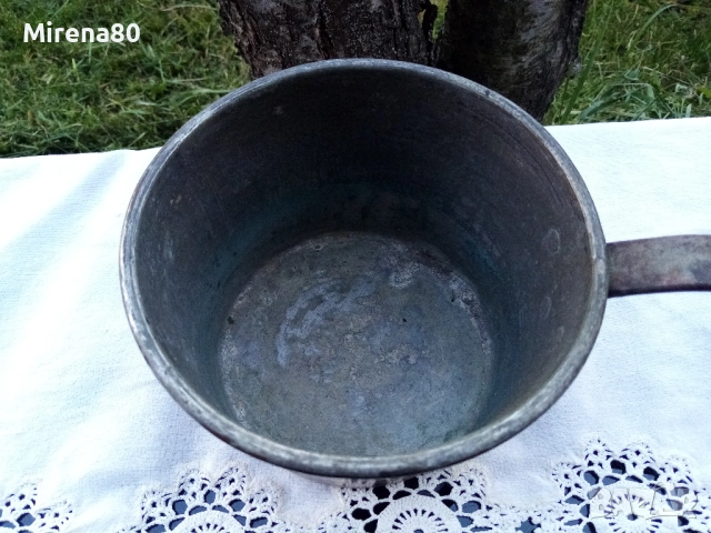 Стара медна касерола, снимка 3 - Антикварни и старинни предмети - 54403068