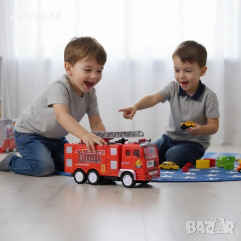 Пожарна кола със светлини и звуци Fire Truck, снимка 1 - Коли, камиони, мотори, писти - 49627105