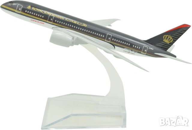 Boeing 787 самолет модел макет Royal Jordanian красив модел черен пътешествие екскурзия полет пилот 