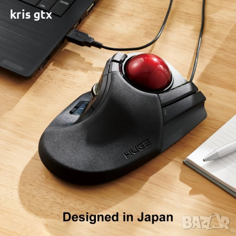 ELECOM JAPAN Huge Trackball Mouse 8 бутона МИШКА, снимка 4 - Клавиатури и мишки - 54401286