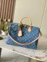 LV/Speedy Bandoulière 30/Denim Blue Дамска Синя Чанта Monogram Деним Плат С Естествена Кожа К. ch54, снимка 1