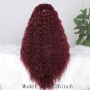 Тъмно червена Бургунди къдрава перука 70 см Lace Front 13x4x1, снимка 3