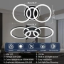 Нова таванна лампа Черен LED плафон 3 пръстена 50W димируем за хол спалня кухня осветление, снимка 3