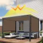 Сенник за градина 85% UV слънчев плат дишащ с халки – Кафяв, снимка 2
