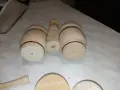 Солница дървена две чашки с лъжичка нова Орешак, снимка 6