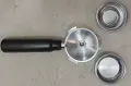 НОВО * Професионален Ръкохватка / Портафилтър 58mm с 3 уши * Солиден хромиран месинг 545г (Breville , снимка 3