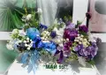 Есенна украса с лилава и синя тиквичка, снимка 1