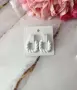 обеци в бяло тип плетка , снимка 2