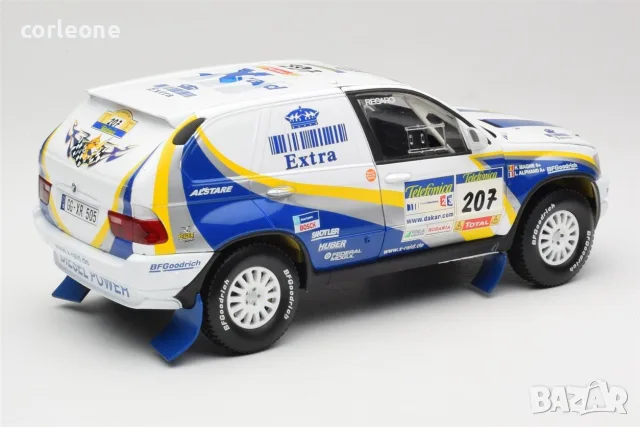 BMW X5 X-Raid n.207 Dakar Rally 2004 - мащаб 1:18 на Solido моделът е нов в кутия, снимка 3 - Колекции - 55430892