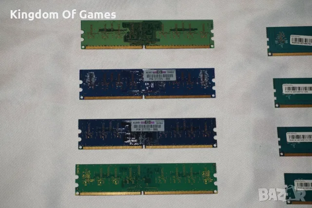 Лот от 28 броя RAM ПАМЕТ DDR2 512MB/DDR3 2GB/1GB Тествана и Работеща за Настолен Компютър, снимка 13 - RAM памет - 55501350