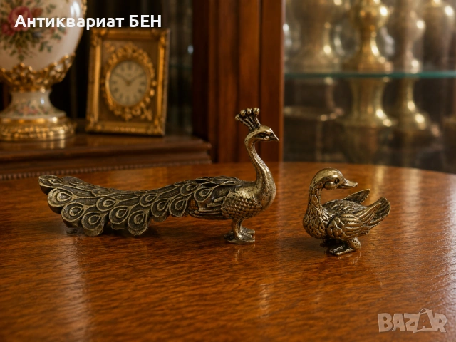 ВИНТИДЖ ДЕКОРАТИВНИ ФИГУРКИ – ПАУН И ПАТИЦА , снимка 8 - Декорация за дома - 54726880