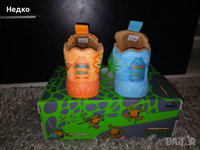🐢 Puma MB.04 x TMNT – Leonardo & Michelangelo (Limited Edition) – НОВИ!, снимка 2 - Маратонки - 54231848