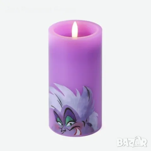 Нова Disney Villains Ursula LED свещ лилава с реалистичен пламък восъчен ефект, снимка 2 - Декорация за дома - 55582618