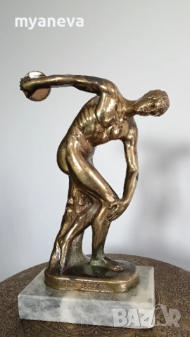 "Дискохвърлячът“ , метална статуетка, копие на известната гръцка скулптура на Мирон. , снимка 7 - Статуетки - 54219935
