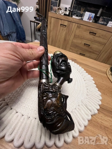 Колекционерска , уникална лула - дърворезба ., снимка 7 - Антикварни и старинни предмети - 54160376