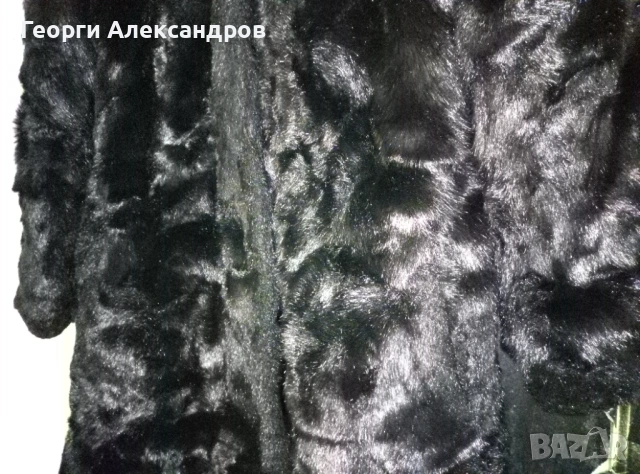 Старо Красиво Марково Много Запазено КОЖЕНО ПАЛТО от НОРКА - Предполагам ИЗКУСТВЕН КОСЪМ? Дамско XL, снимка 2 - Палта, манта - 53965692
