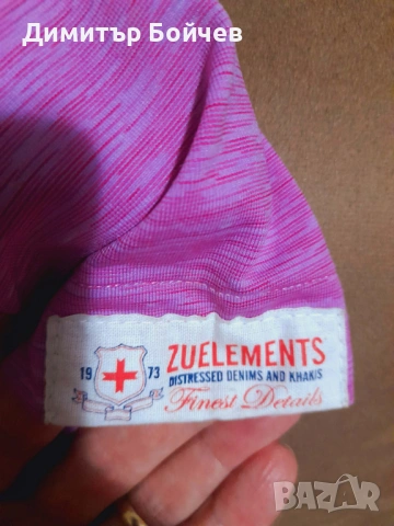 Дамска памучна рокля ZU+ELEMENTS, розов меланж, размер, снимка 2 - Рокли - 54010302