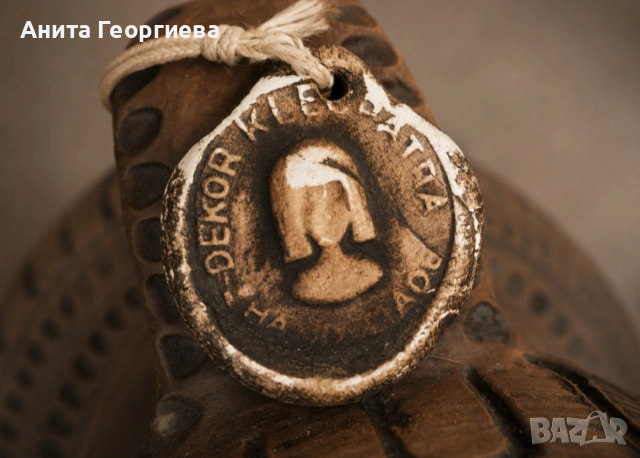 Голяма австрийска керамична ваза амфора Gkundner Keramik, снимка 3 - Антикварни и старинни предмети - 55233455