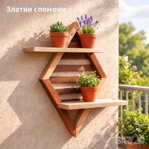 Дървен стенен ЦВЕТАРНИК