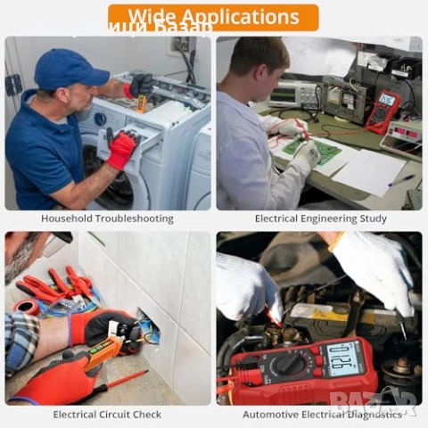Нов Електрически тестер комплект мултиметър безконтактен 12-1000V температура честота, снимка 5 - Други инструменти - 54043570