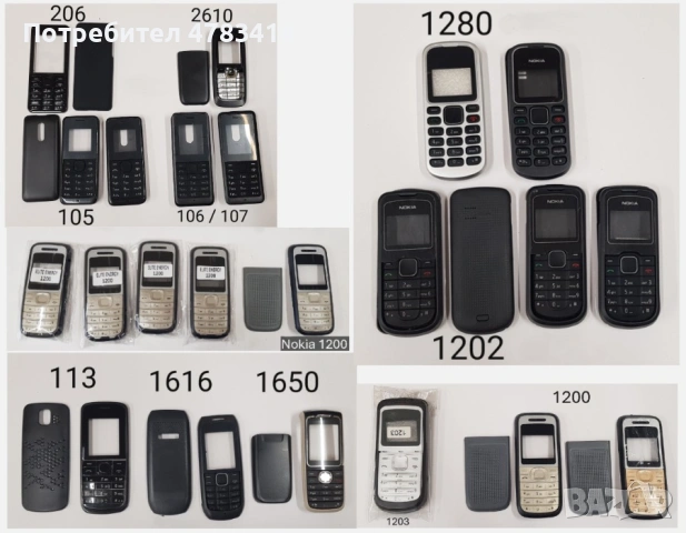 Панели за Nokia 206,2610,1280,105,106,107,113,1616,1650,1200,3310,2100,2310,2300,3100,C3,E5,E51,220