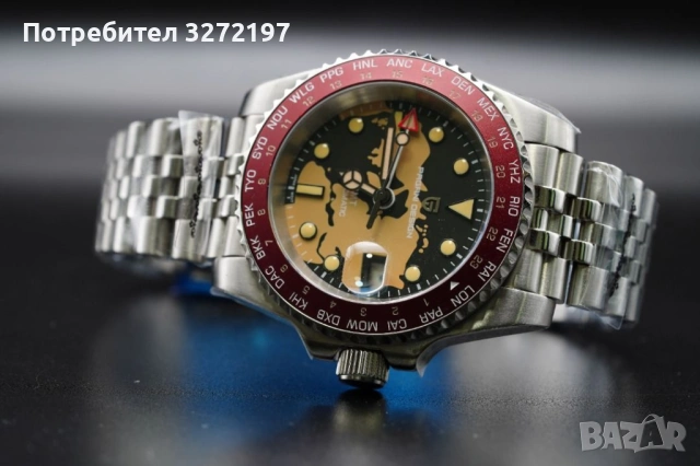 PAGANI DESIGN автоматичен часовник с Японски механизъм SEIKO NH34 GMT,стъкло сапфир,водоустойчив, снимка 17 - Мъжки - 45696273