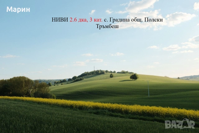 : От собственик: 1/2 идеална част от 3 ниви в с. Стефан Стамболово – 2600 EUR
