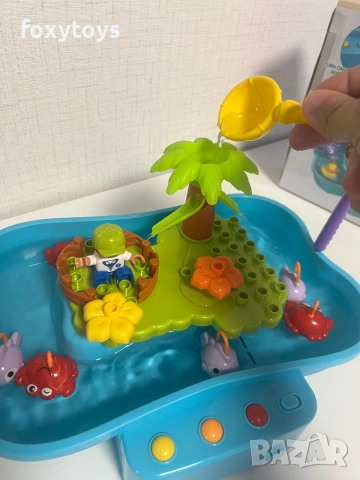 Музикална водна пързалка с рибки и части на конструктор, водна маса, игра, снимка 11 - Игри и пъзели - 55011384