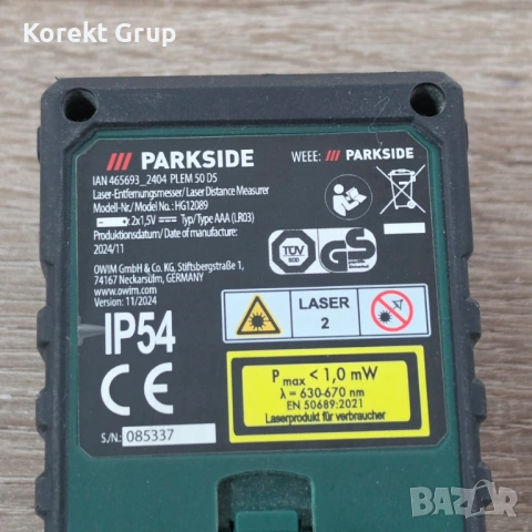 Лазерна ролетка-далекомер PARKSIDE-PLEM 20 B5, снимка 2 - Измервателни инструменти - 54774476