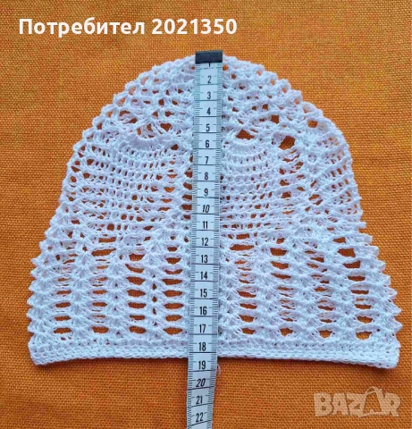 Памучна, ажурена, детска шапка, снимка 2 - Шапки - 54394999