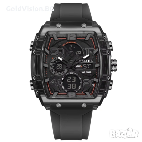 SMAEL Business Black – мъжки бизнес и спортен дигитално-аналогов часовник