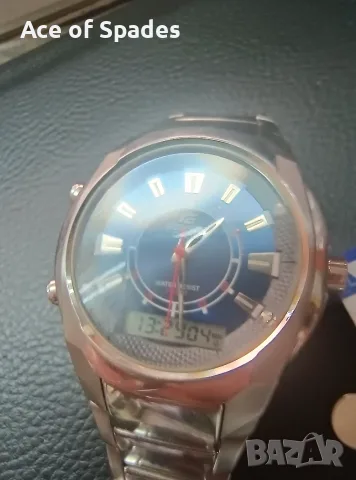 Мъжки  Casio Edifice EFA-128D-2AV с нова батерия Varta 371, снимка 3 - Мъжки - 55690313