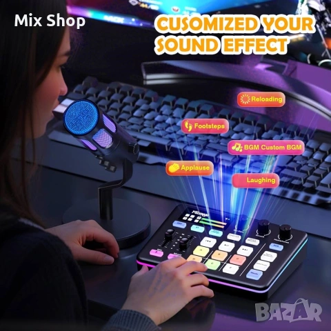 Нов Facmogu G9 Gaming Audio Mixer,, снимка 4 - Друга електроника - 55122513