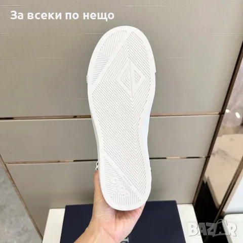 CD Slide Navy/White Стилни Мъжки Обувки Dior Slip-On Sneaker От Тъмносин Велур Код ch102, снимка 2 - Ежедневни обувки - 55663139