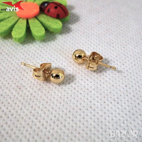 Обеци с 14К златно покритие 2141902, снимка 3 - Обеци - 54286456