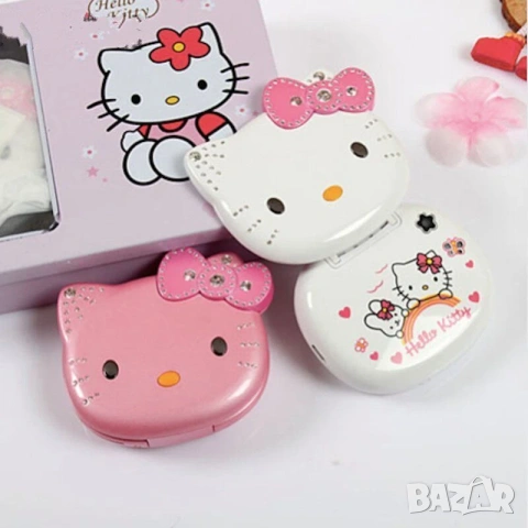 Hello Kitty Розов Телефон за Момиче, Камера, Подарък, с локация, детски телефон с капаче, за дете, снимка 3 - Други - 55012042
