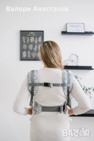 Ергономична раница Be Lenka Mini Folk Grey – магнитно закопчаване, 3 кг+, снимка 3 - Кенгура и ранички - 55243707