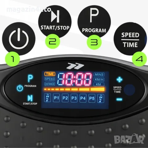 ВИБРАЦИОННА ПЛАТФОРМА 150W С BLUETOOTH + ЛАСТИЦИ, снимка 4 - Фитнес уреди - 55628134