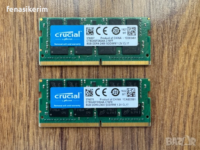 НОВА Crucial 8GB / 16GB DDR4 2400MHz SODIMM Ram памет за лаптоп