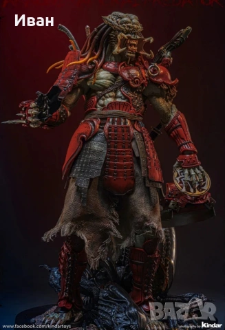Hot Toys Deluxe - Шедьовър фигура на Akaoni Samurai Predator Original and Deluxe version 