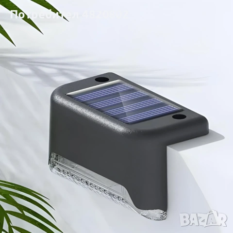 SolarBright – соларни LED лампи за огради и тераси | комплект от 4 броя, снимка 3 - Соларни лампи - 54606040