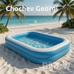 Надуваем семеен басейн 200x150 см + компактна електрическа помпа