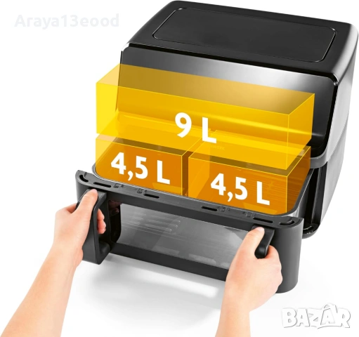 Двоен еър фрайър с разделяема камера Rachs Kochwerk 9L, 2700 W, снимка 6 - Фритюрници - 54068033