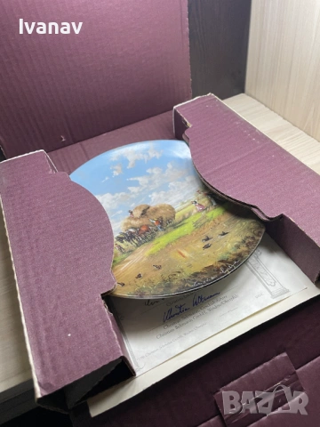 Декоративна чиния Seltmann Weiden "Harvest Time In The Fields" 1986 г., снимка 10 - Антикварни и старинни предмети - 53984001